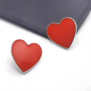 A52E Valentines Heart Shape Charm Brooch Alloy Pin Badge Fashion Lapel Pin Clothing Decorations Jewelry for Women Girl