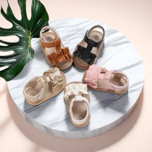 Cute 0-18M Baby Cute Open toed Summer Sandals Princess Casual PU Soft Rubber Bottom Non slip Sandals