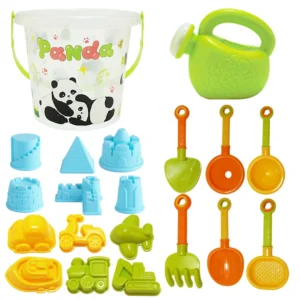 20Pcs Panda Style Beach Toys Set Summer Outdoor Games Sand Play Plastic Bucket Watering Bottle Shovels Kids Beach Water Game Toy
