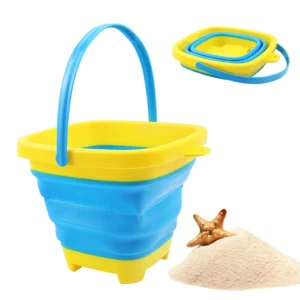Children's Creative Beach Folding Bucket, Outdoor Sea Going Portable Folding Bucket, Beach Toys and Sand Playing Tools